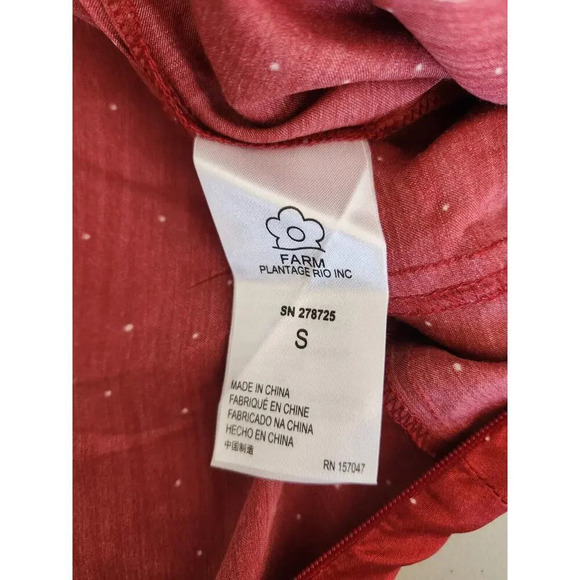 NWD Farm Rio x Anthropologie One-Shoulder Printed Satin Jumpsuit Sz S Red 9D403 - Picture 8 of 16